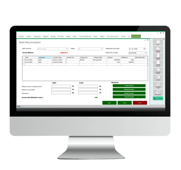 Inta Fixed Assets reconciliation and ledger controls screen