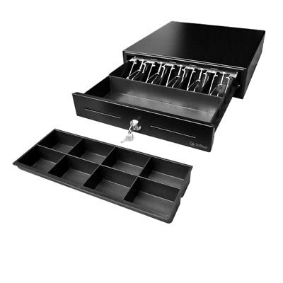 Heavy-duty POS cash drawer with coin tray for hotel and restaurant checkout